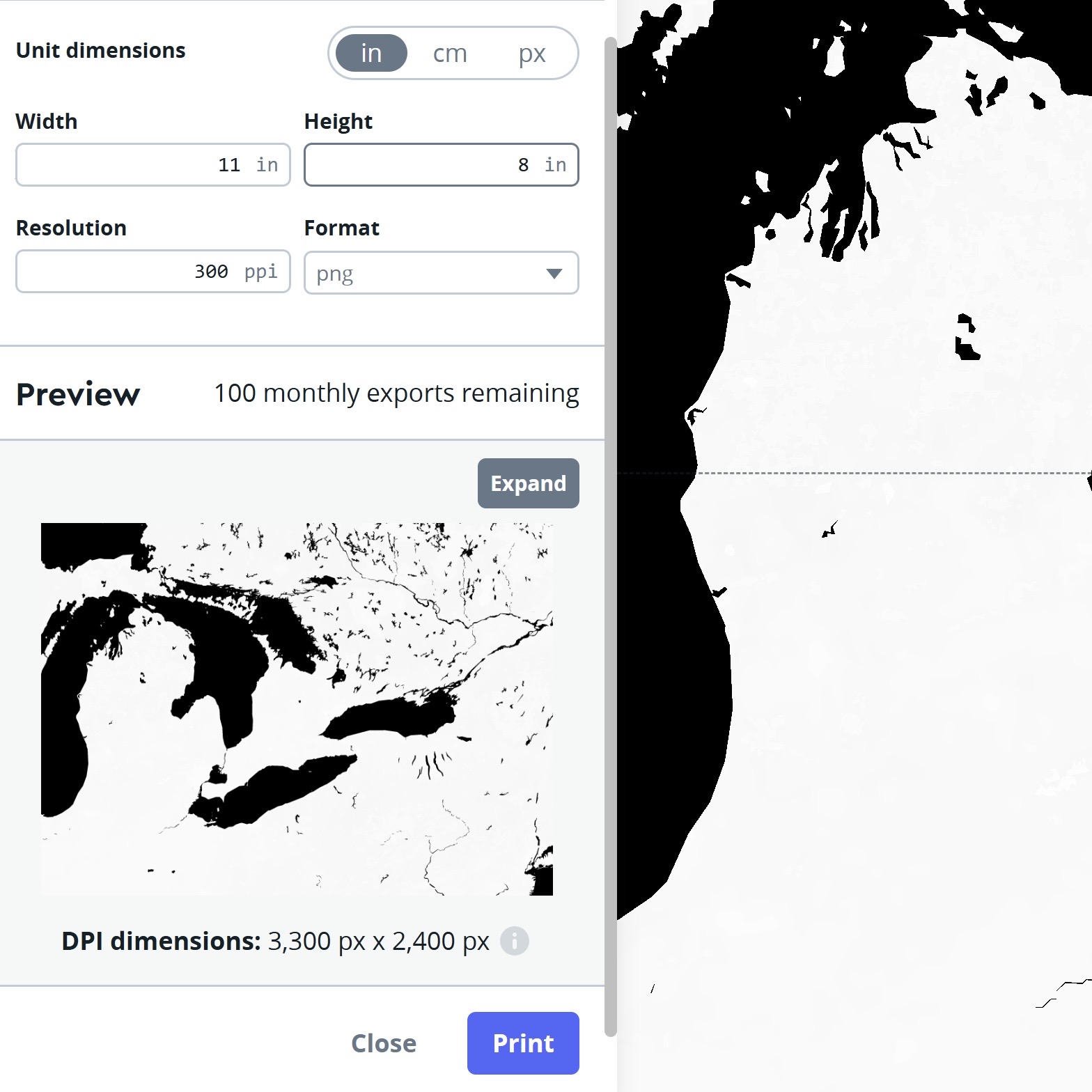 Adjusting the size of the selection, make sure the lakes are selected completely